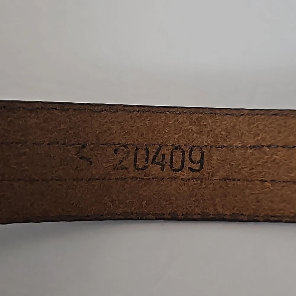 Brighton Vintage Leather Belt sz S Brown with Silvertone hardwear Pre-owned